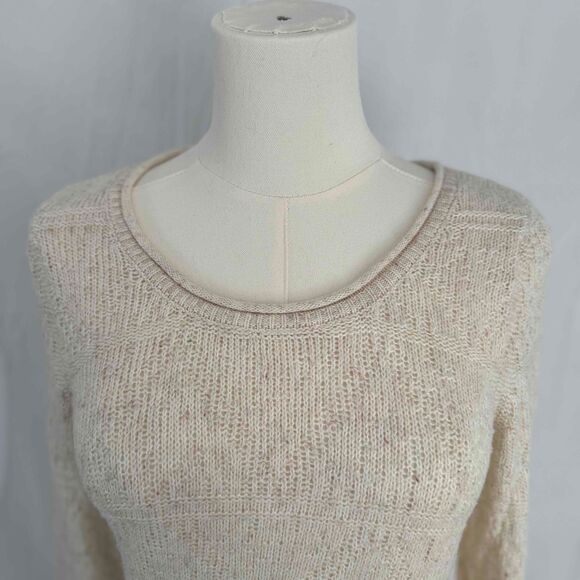 Moth Neutrals Fringe Trim Long Sleeve Pullover Sweater Womens XS - Picture 9 of 15
